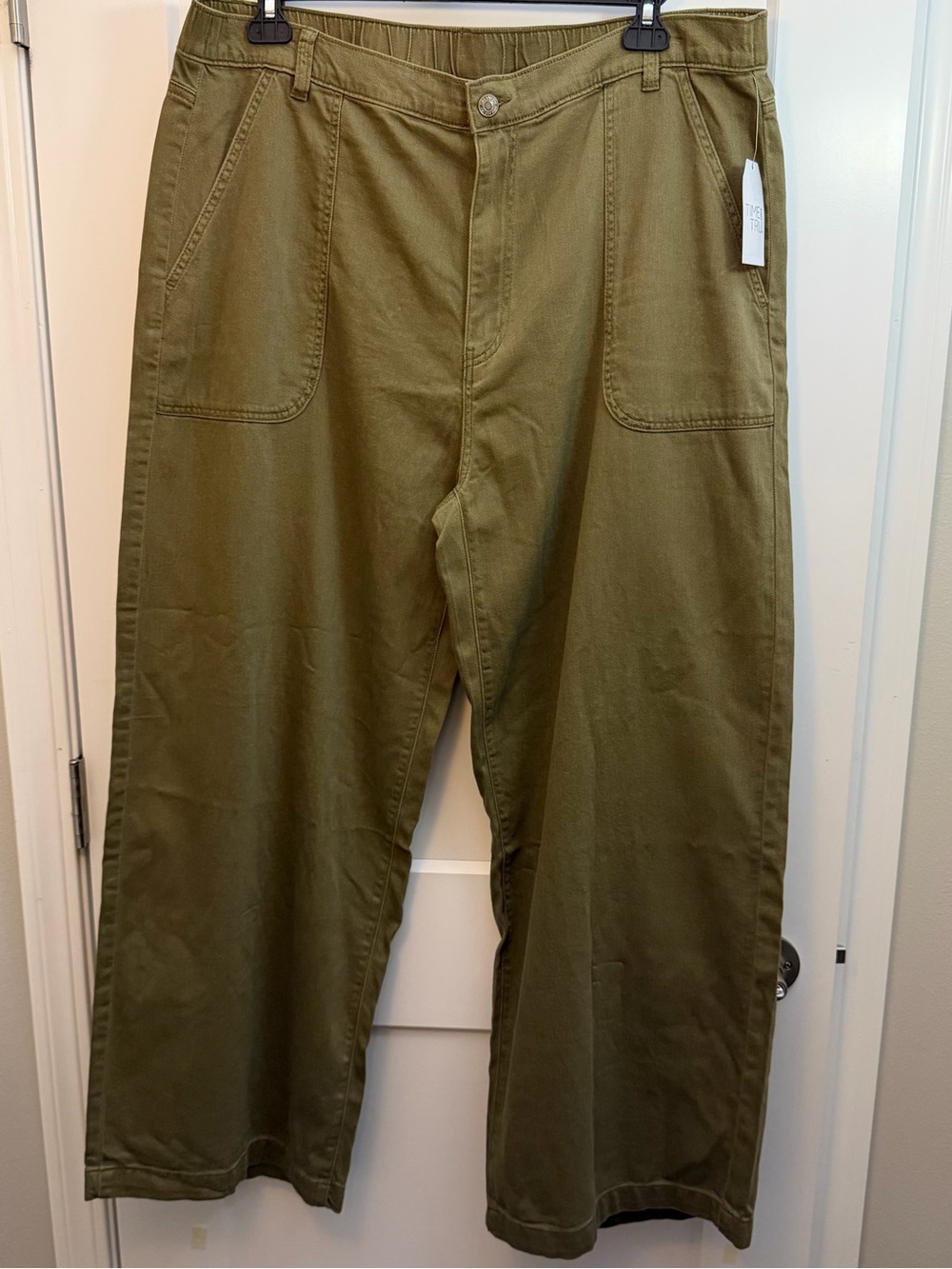 3XL Olive Green Men's Wide-Leg Utility Pants